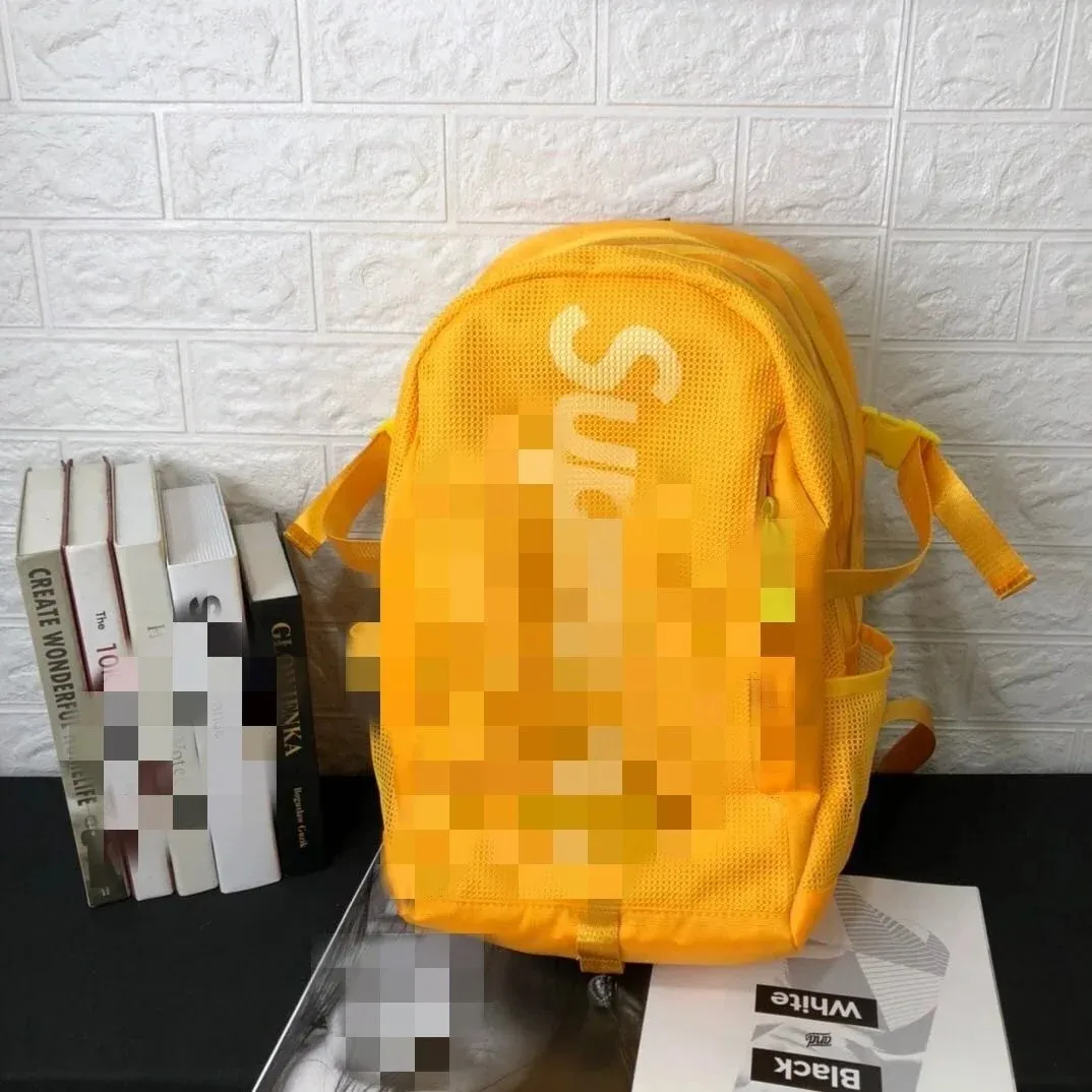 Supreme Supreme Box Logo Yellow Mesh Backpack
