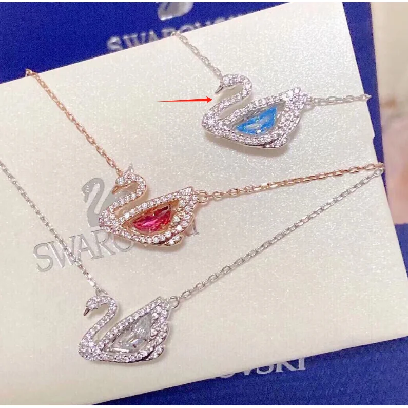 Swarovski Swarovski Swan Blue Crystal Necklace
