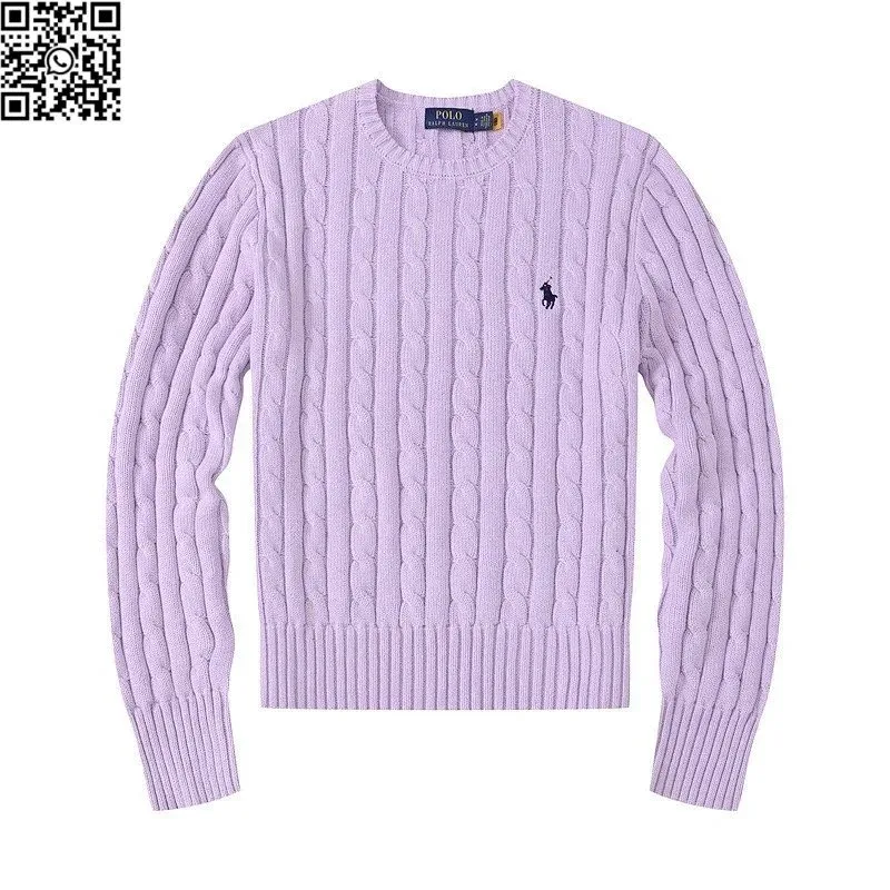 Polo Ralph Lauren Polo Ralph Lauren Women's Classic Logo Lavender Cable Knit Sweater